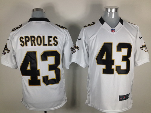  Nike New Orleans Saints 43 SPROLES white game nfl jerseys