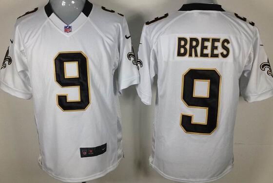  Nike New Orleans Saints 9 Drew Brees white game nfl jerseys