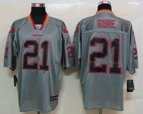 NEW Nike San Francisco 49ers 21 Gore Lights Out Grey Elite Jersey
