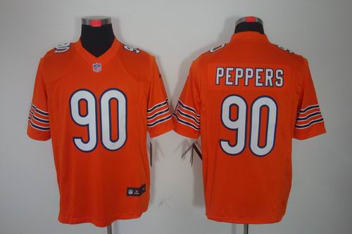 Nike Chicago Bears 90 Julius Peppers Limited Orange NFL Jerseys