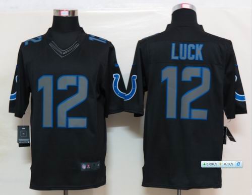 Nike Indianapolis Colts 12 Luck Impact Limited Black Jersey