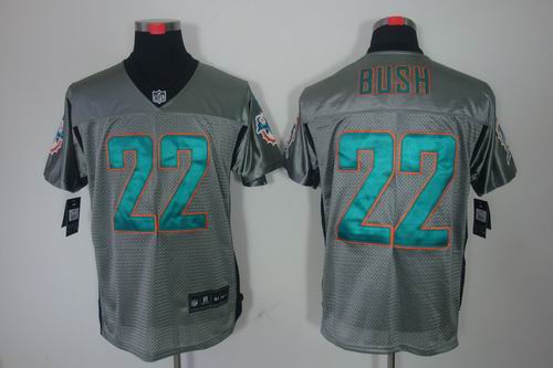 Nike Miami Dolphins 22 Reggie Bush Elite NFL Grey Shadow Jerseys