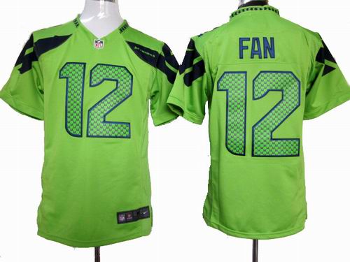 Men Nike Seattle Seahawks 12 th Fan Game Green NFL Jerseys