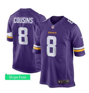 Men's Minnesota Vikings Kirk Cousins Nike Purple Game Jersey