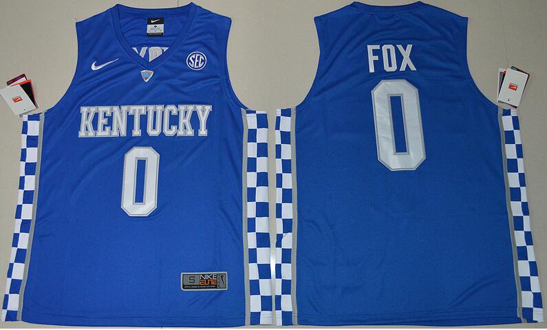 2017 men 0 DeAaron Fox University College Jersey Blue