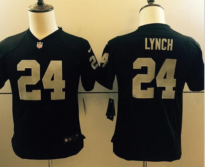 Women Oakland Raiders 24 Marshawn Lynch Jersey Black