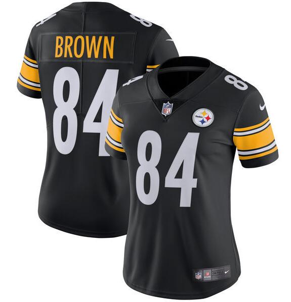Women Pittsburgh Steelers 84 Antonio Brown black  Jersey
