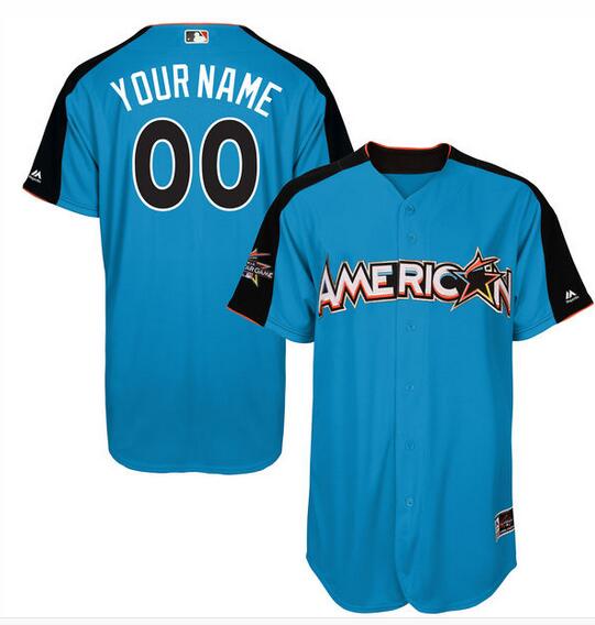 Men's American League Majestic Blue 2017 MLB All-Star Game Personalized Authentic Home Run Derby Jersey