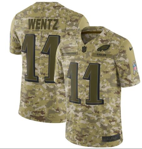 Men's Philadelphia Eagles Carson Wentz Nike Camo Salute to Service Limited Jersey