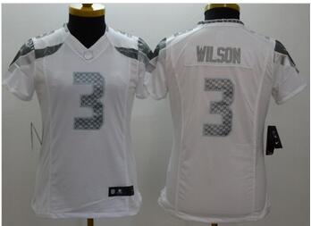 Seattle Seahawks 3 Russell Wilson white Color Rush Limited women Jersey-003