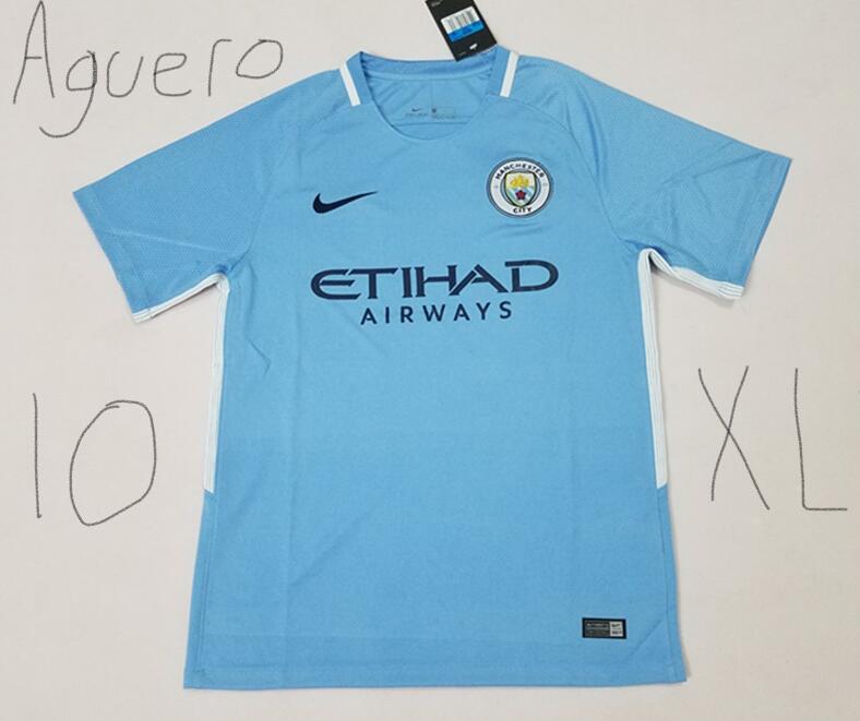 manchester city home blue shirts 17189 Player Name - Agüero Player Number - 10