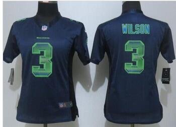Seattle Seahawks 3 Russell Wilson white Color Rush Limited women Jersey-004