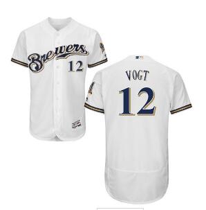 Milwaukee Brewers #12 Stephen Vogt White Flexbase Authentic Collection Stitched MLB Jersey