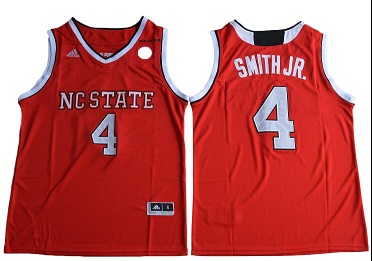 NC State Wolfpack Dennis Smith Jr. 4 College Basketball Jersey Red-002