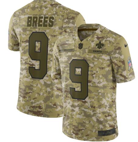 Men's New Orleans Saints Drew Brees Nike Camo Salute to Service Limited Jersey