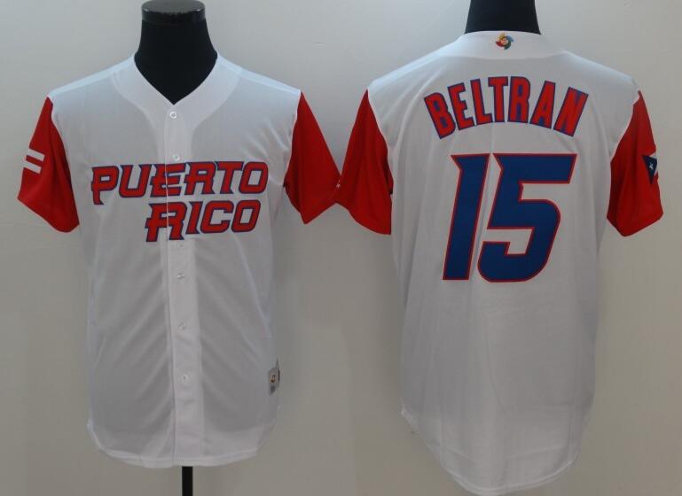 15 Carlos Beltran white men 2017 World Baseball Classic Team Jersey