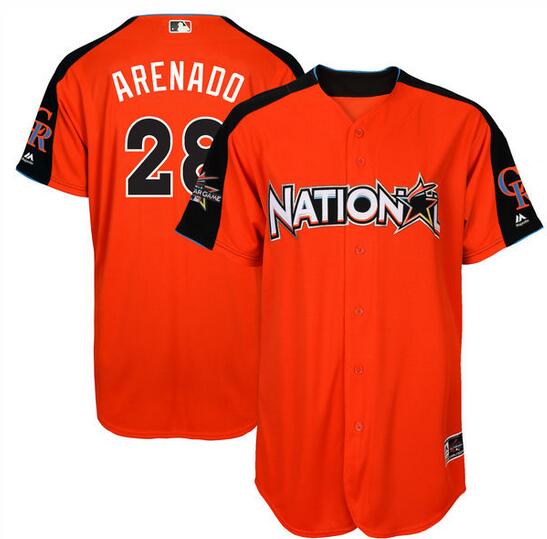 Men's National League Nolan Arenado Majestic Orange 2017 MLB All-Star Game Authentic Home Run Derby Jersey