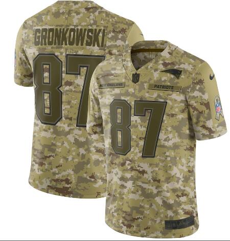 Men's New England Patriots Rob Gronkowski Nike Camo Salute to Service Limited Jersey