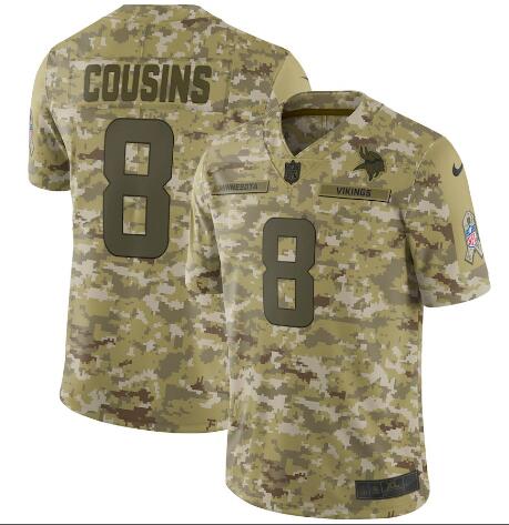 Men's Minnesota Vikings Kirk Cousins Nike Camo Salute to Service Limited Jersey