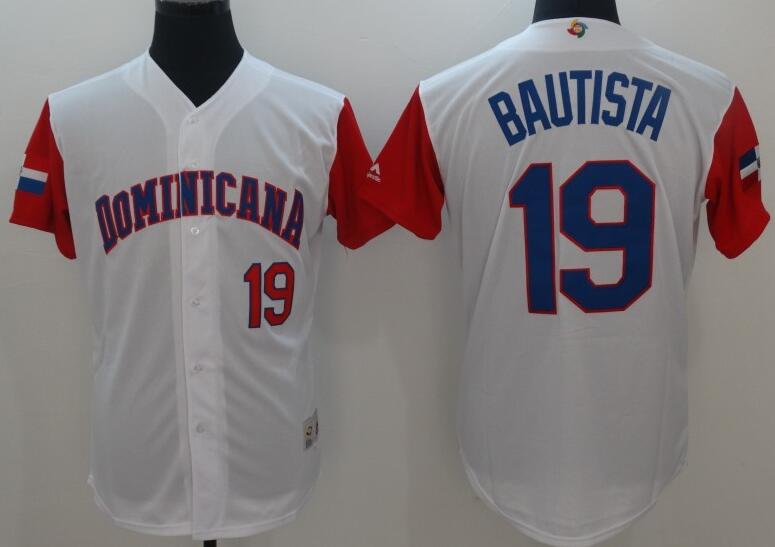 19 Jose Bautista white men 2017 World Baseball Classic Team Jersey