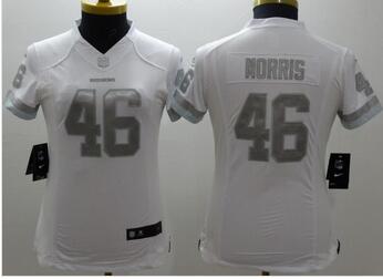 Washington Redskins 46 Alfred Morris white women nfl football jersey