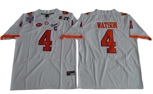2017 Men's Clemson Tigers DeShaun Watson 4 Diamond Quest Limited Jersey - White