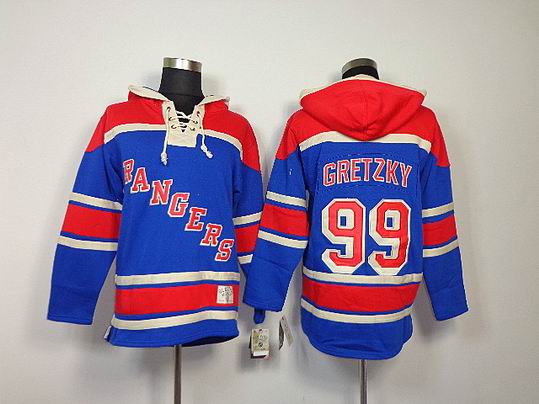 2013 New York Rangers #99 Wayne Gretzky Blue NHL Hooded Sweatshirt