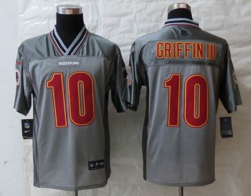 2013 Nike Washington Red Skins 10 Griffin III Grey Vapor Elite Jerseys