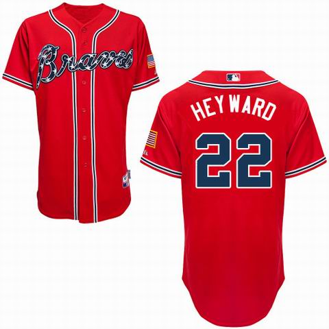 2014 Atlanta Braves 22 Jason Heyward Red men baseball mlb Jersey
