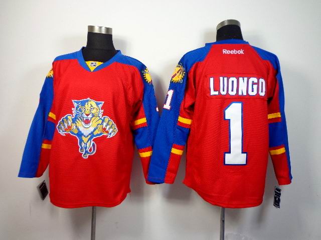 2014 Florida Panthers 1 Roberto Luongo Red men nhl ice hockey  jerseys
