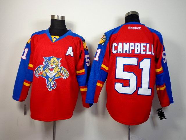 2014 Florida Panthers 51 Brian Campbell Red men nhl ice hockey  jerseys A patch