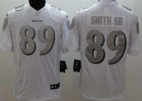 2014 New Nike Baltimore Ravens 89 Smith sr Platinum White Limited Jerseys