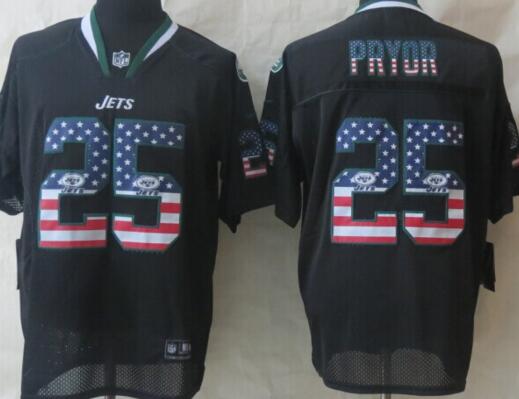 2014 New Nike New York Jets 25 Pryor USA Flag Fashion Black Elite Jerseys