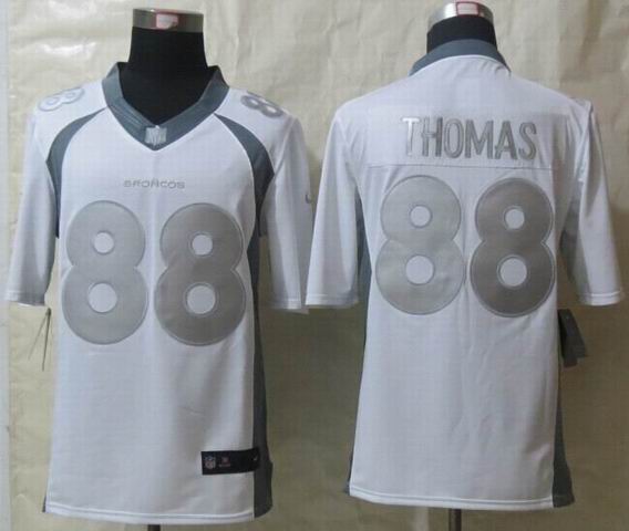 2014 Nike Denver Broncos 88 Thomas Platinum White Limited Jerseys