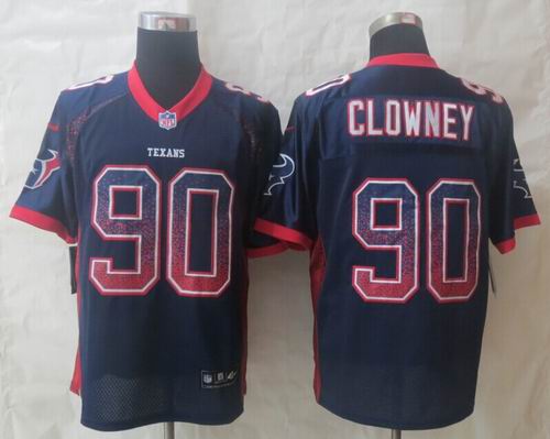 2014 Nike Houston Texans 90 Clowney Drift Fashion Blue Elite Jerseys