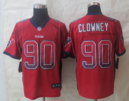 2014 Nike Houston Texans 90 Clowney Drift Fashion Red Elite Jerseys