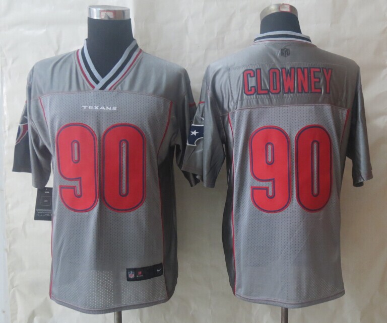 2014 Nike Houston Texans 90 Clowney Grey Vapor Elite Jerseys