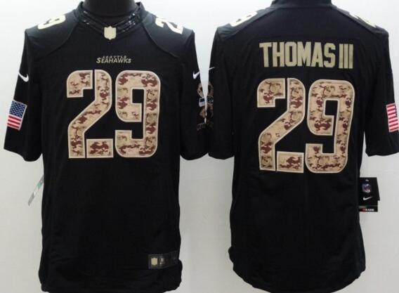 2014 Nike Seattle Seahawks 29 Thomas III usa falg black limited Jerseys