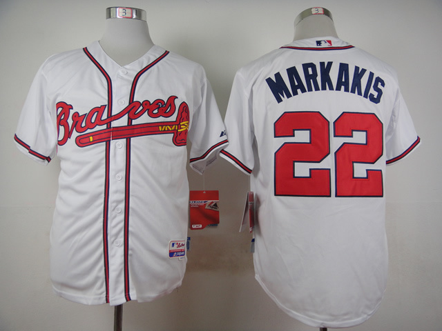 2015 Atlanta Braves 22 Nick Markakis white men baseball mlb jersey