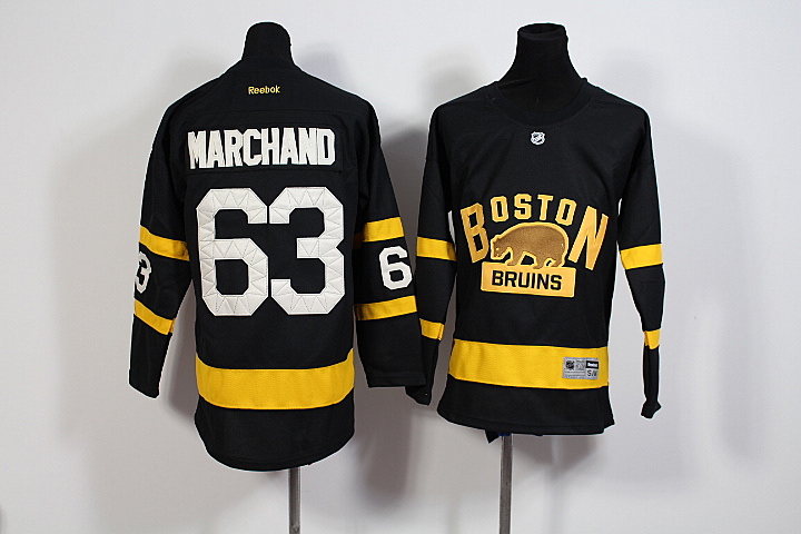 2015 Boston Bruins Brad Marchand #63 Black New Youth ice hockey Jerseys
