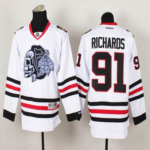 2015 Chicago Blackhawks 91 Richards White reebok nhl Jersey(1)