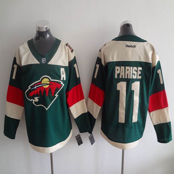 2015 Minnesota Wild 11 Zach Parise beige green men nhl ice hockey  jerseys