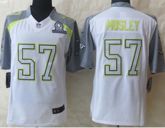 2015 New Nike Baltimore Ravens 57 Mosley Pro Bowl White Elite Jerseys