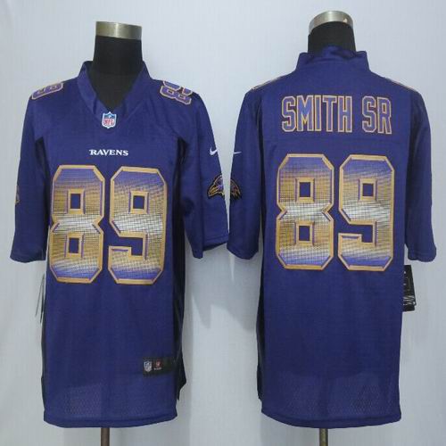 2015 New Nike Baltimore Ravens 89 Smith sr Purple Strobe Limited Jersey