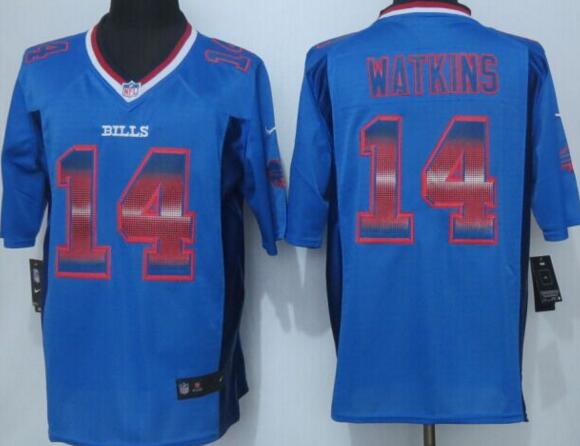 2015 New Nike Buffalo Bills 14 Watkins Blue Strobe Limited Jersey