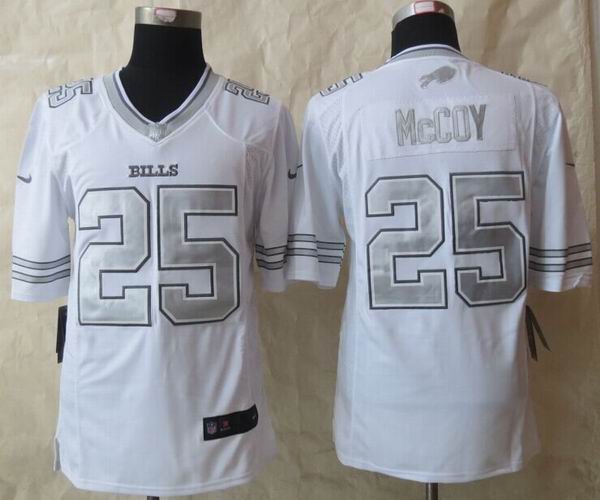 2015 New Nike Buffalo Bills 25 McCoy Platinum White Limited Jerseys