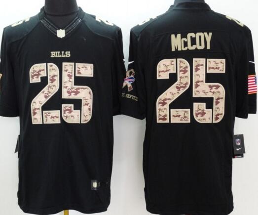 2015 New Nike Buffalo Bills 25 McCoy Salute To Service black Limited Jersey