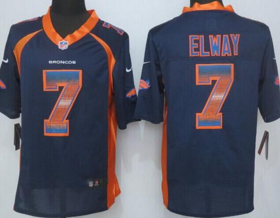 2015 New Nike Denver Broncos 7 Elway Navy Blue Strobe Limited Jersey