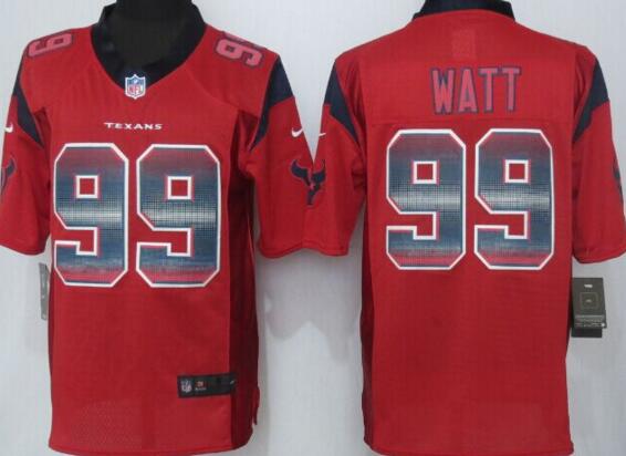 2015 New Nike Houston Texans 99 Watt Red Strobe Limited Jersey