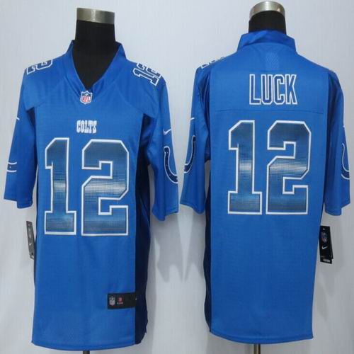 2015 New Nike Indianapolis Colts 12 Luck Blue Strobe Limited Jersey